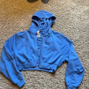 ALO Yoga Azure Sweet Escape cropped zip up Hoodie
